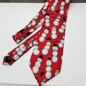 Mens 100% Silk Tie Snowman Save the Children Tie